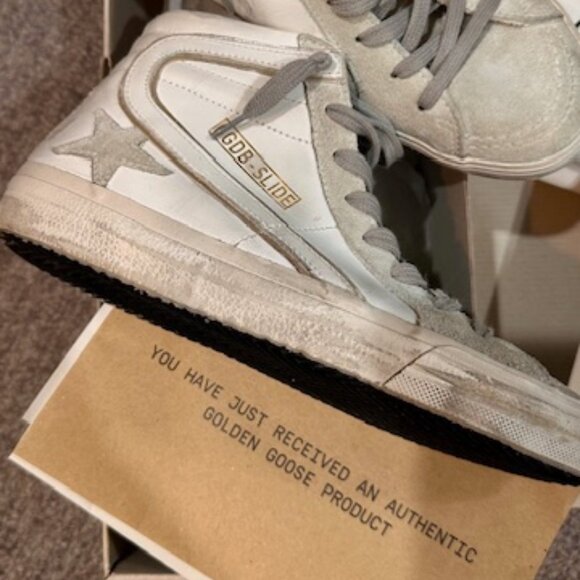 Golden Goose Woman Size 38 Suede Toe and Star Leather White/Ice - Picture 1 of 14